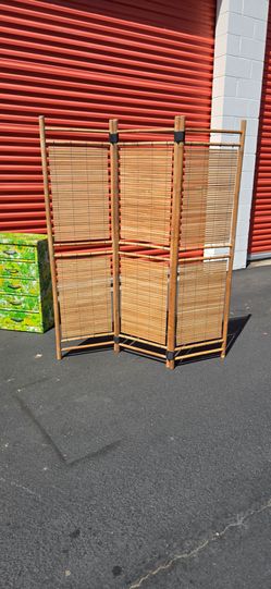 Bamboo room divider three panel each measuring 17 wide by 63 tall