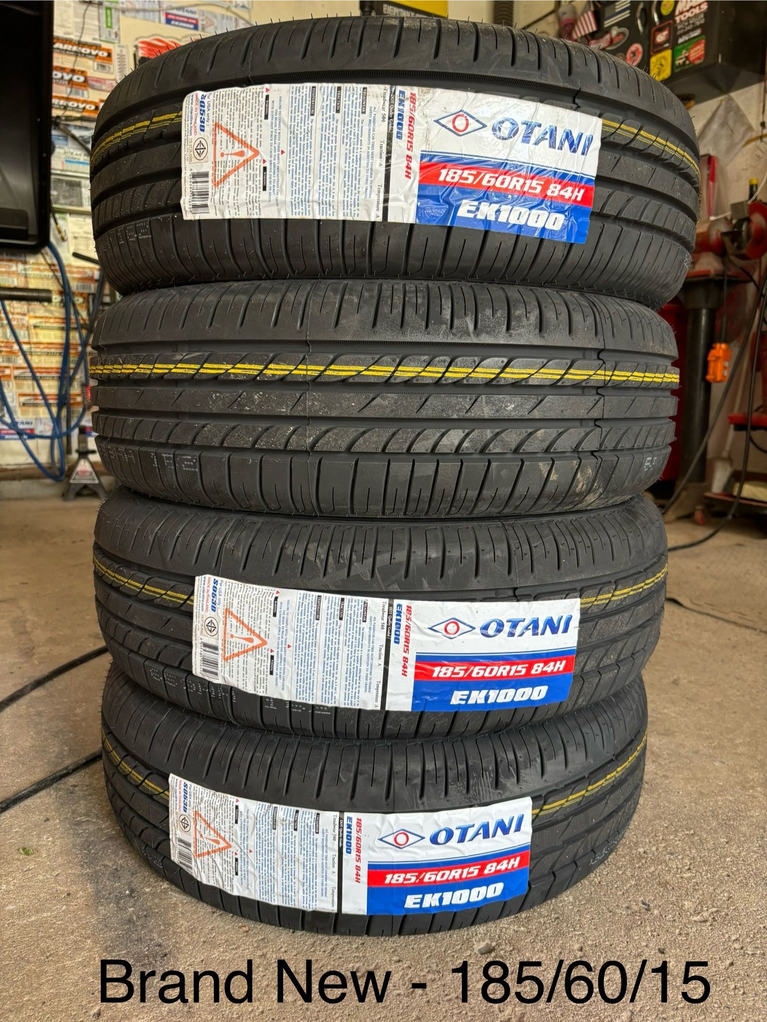 (4) - 185/60/15 Otani EK1000 Tires