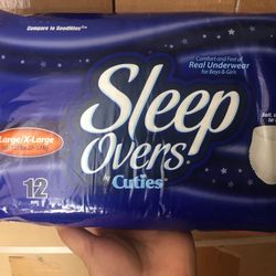 Cuties Sleep Overs Diapers - Youth Size L/XL  (60-125lbs)  NEW! 