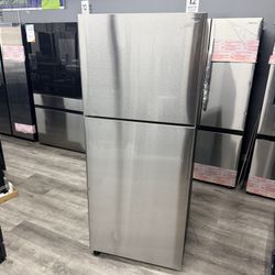 Samsung - 18 cu. ft. Garage Ready Top Freezer Refrigerator with All-Around Cooling - Stainless Steel