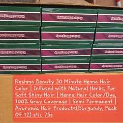 Reshma Beauty 30 Minute Henna Hair Color | Infused with Natural Herbs, For Soft Shiny Hair | Henna Hair Color/Dye, 100% Gray Coverage | Semi Permanent