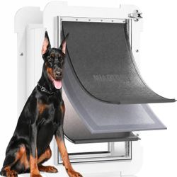3-Flap Never Rust Extra Large Dog Door for Wall with Sliding Lock Panel