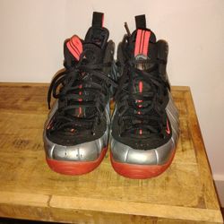 🔥 Nike Air Foamposite – Metallic Silver/Orange 🔥