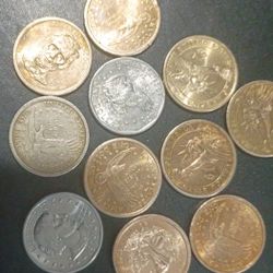  11  Dollar Coins   Older Ones And Ne
