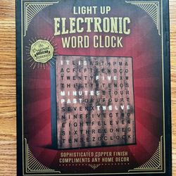 Copper Finish Light Up Electronic Word Clock Home Decor