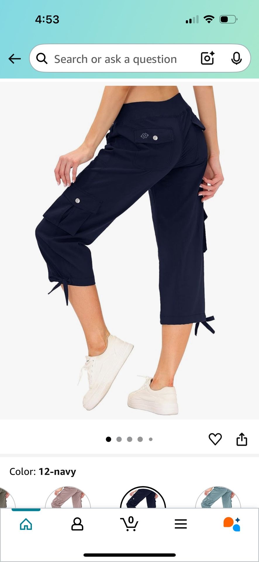 MoFiz Women's Cargo Capris Hiking Pants Lightweight Quick Dry Outdoor Athletic Travel Casual Loose Comfy Cute Pockets