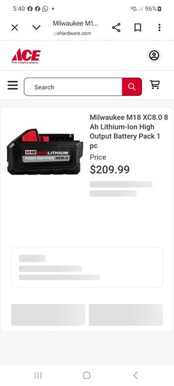 Milwaukee batteries 5.0, 8.0 & 12.0 New