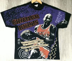 Vintage 90s Chicago Bulls Magic Johnson T’s Vertical Quickness AOP Tee XL