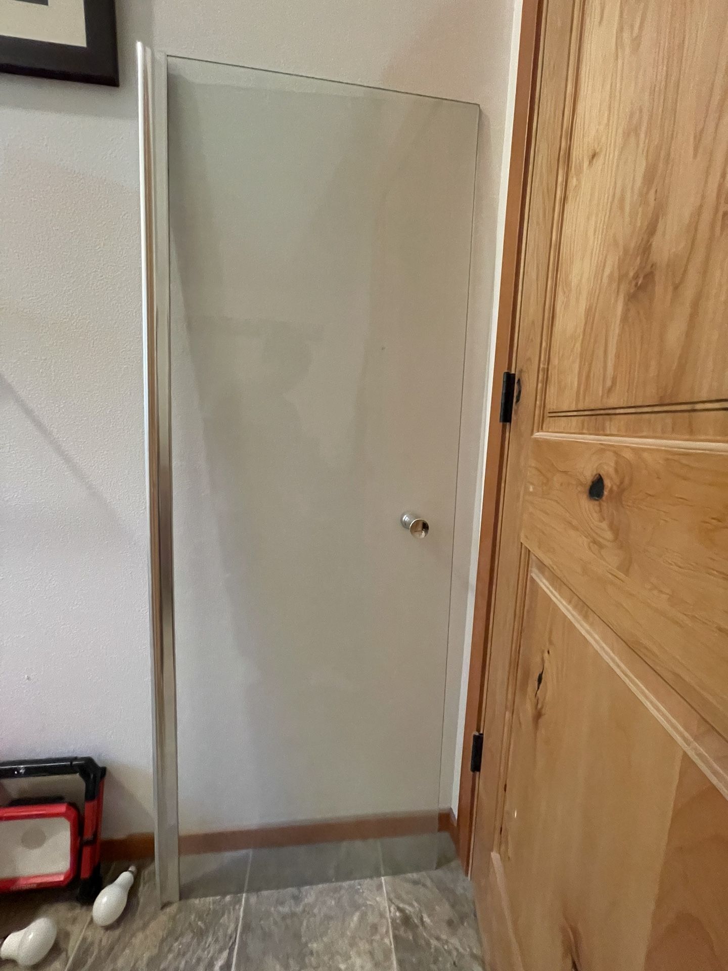 Glass Shower Door Silver Frame