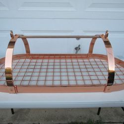 Oval Hanging Pot/Pan Rack Ceiling Mount Copper Plated Steel 42" Length
