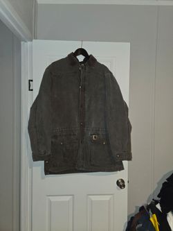 Vintage Carhartt C52 CHT Duck Canvas Blanket Lined Chore Coat Jacket medium Tall