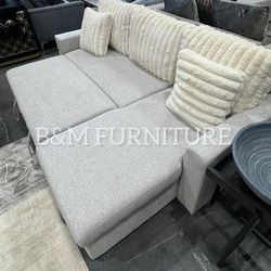 Brand New Reversible Small Pullout Sleeper Sectional 