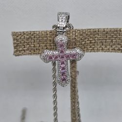 .925 moissanite cross pendant only