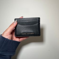 Authentic Marc Jacobs Black Pebbled Leather Card Case / Wallet