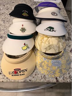 Lot of 9 Imperial Golf Visors - Masters, U.S. Open, Bethpage Black