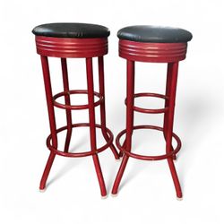 2 Tall Retro Bar Stools 