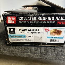 1-1/4 in. x 0.120-Gauge 15° Smooth Shank Electrogalvanized Wire Collated Coil Roofing Nails