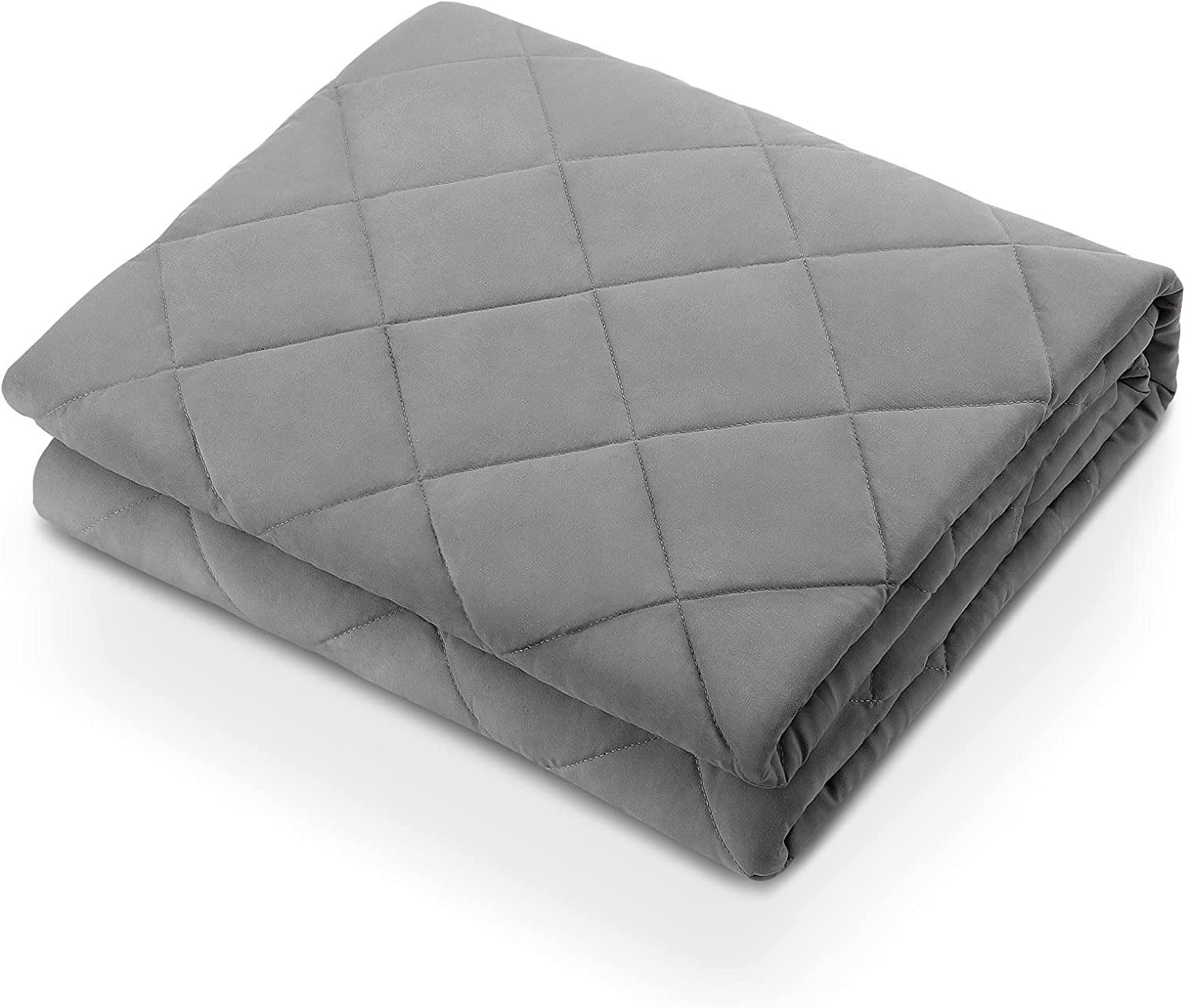 Weighted Blanket Queen Size 20 lbs for Adults (60" x 80", Grey) Cooling Breathable Heavy Blanket Microfiber Material with Nontoxic Glass Beads Soft Th