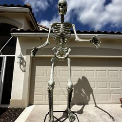 12 Ft Grave And Bones Skeleton With Life Eyes LCD Eyes