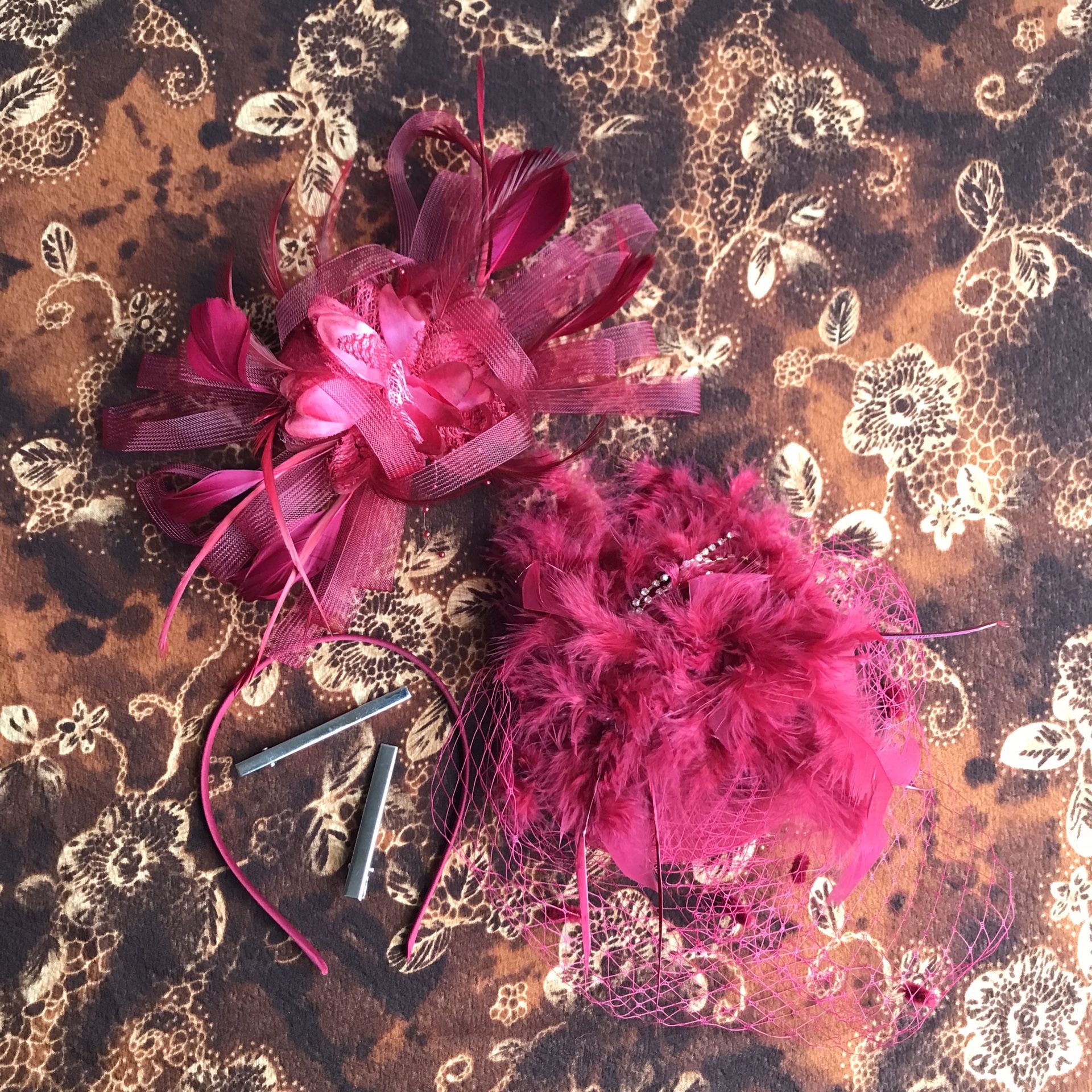 Stunning Burgundy Headpiece Set