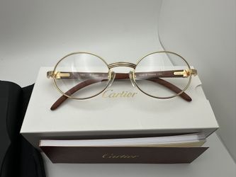 Big C Giverny 24K Gold/Clear Bubinga Wood Vintage Buffalo  Horn Wire Buffs Glasses