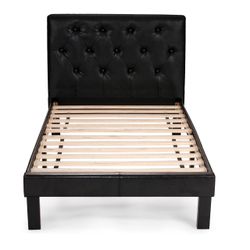 Twin Size Bed Faux Leather 