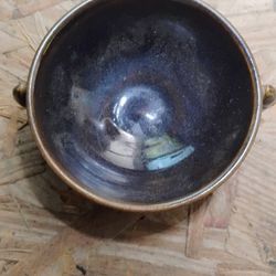 Vintage Folk Art Tiny Fish Bowl