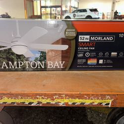 Hampton Bay Morland 52in Smart Indoor/Covered Outdoor Ceiling Fan with Remote