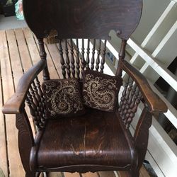 Antique vintage wooden rocking chair