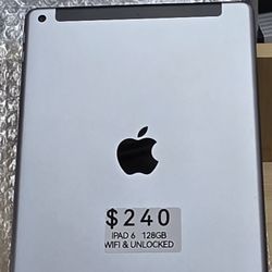 Ipad 6 Wifi & Unlocked. 128GB. Firm Price.  Desbloqueada.