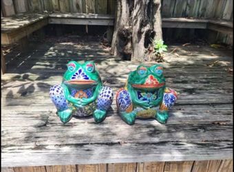 2 FROG TALAVERA PLANTERS- $70