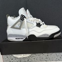 Air Jordan 4 Retro 'White Cement' Summit White/Fire Red 