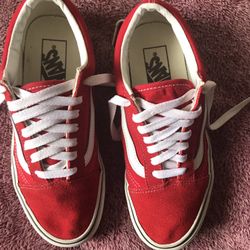 Red Vans Men 5 Woman 6.5