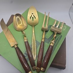 Vintage Brass Serving Set