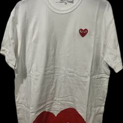 Comme Des Garçons Play Heart- Print Cotton Tee