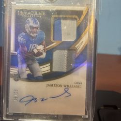 2022 Panini Immaculate Rookie Jameson Williams #ISP-JWI /99 (AU, MEM, RC)