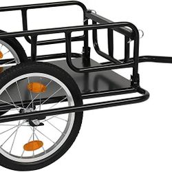 PEXMOR Foldable Bike Cargo Trailer with Universal Bike Hitch, Bicycle Wagon Trailer with 16" Wheels & Reflectors, Large Loading Bike Trailer 