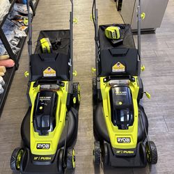 ONE+ HP 18V Brushless 16 in. Cordless Battery Walk Behind Push Lawn Mower with (1) 4.0 Ah Batteries and (1) Charger $110 each