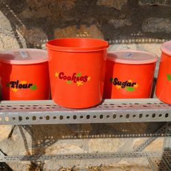 Vintage Flour Sugar Containers 