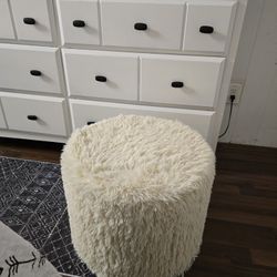Faux Fur Ottoman