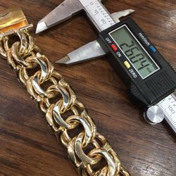 10kt Gold Solid Chino Bracelet 10”