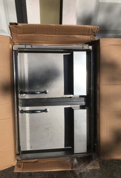 Barbecue Island Stainless steel door.