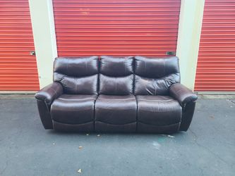 Brown Leather Recliner Couch - Free Delivery