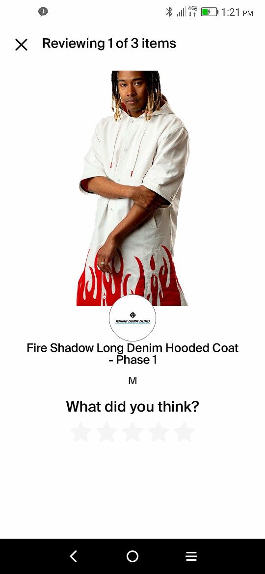 Anime Guru Fire Shadow Denim Hooded Coat