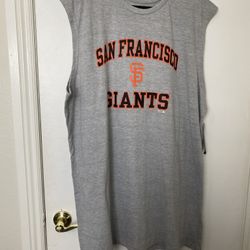 NWT, San Francisco Giants Baseball Muscle tee shirt, Heather Gray, XLT and 2XLT