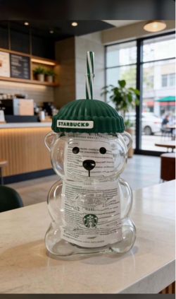 Starbucks bear glass