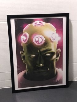 Framed 12X16 Brainiac DC comics Art Print By Kaare Andrews Year Of The Villain.