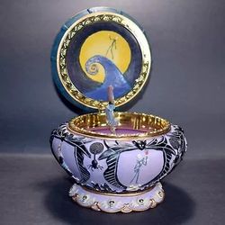 RARE Nightmare Before Christmas Jack & Sally Music Box - Disney Mint in Box