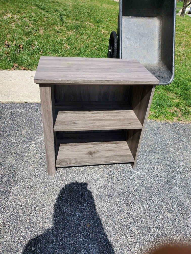 Grey Wooden Side Table Tv Stand 2 Shelf