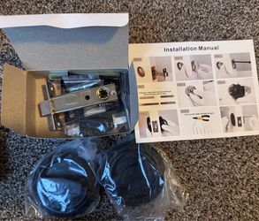 Steel black round recessed door lock